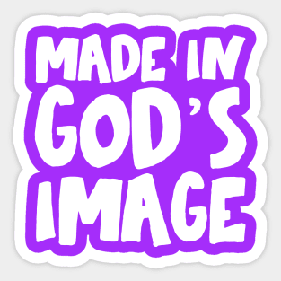 "Made in God's image" - Christians for Justice (white) Sticker